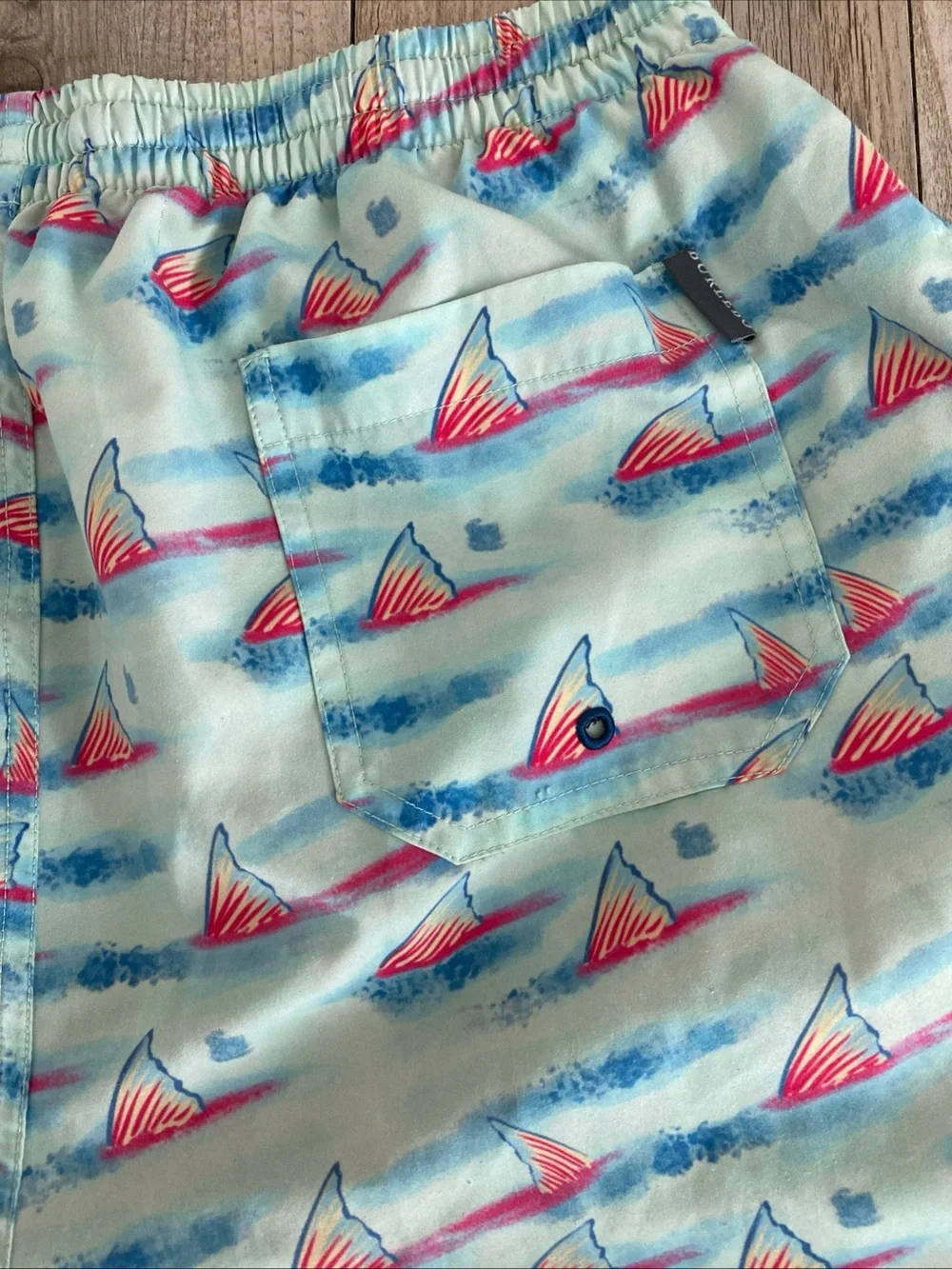 Burlebo Mens Lined Swim Shorts Trunks Colorful Vibrant Fins XL